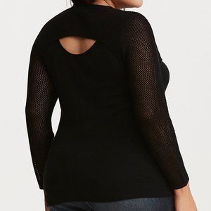 Torrid Black Cami With Attached Crochet Shrug, 5X